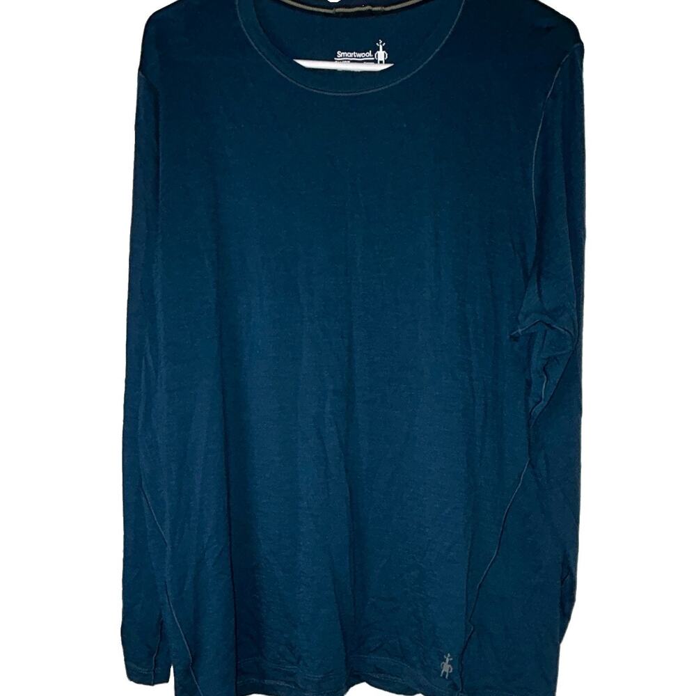 Smartwool Women’s Plus 2X Blue Solid Crew Neck Long Sleeve Knit Pullover